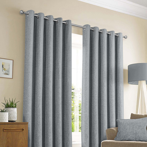 Amberley Eyelet, Nickel - Ready Made Curtains - Image 3